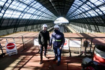 La Plata: Garro supervisó los avances en la obra de la Estación de Trenes