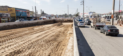 Almirante Brown: Comenzó la excavación en el paso bajo nivel de la rotonda de "Los Pinos"