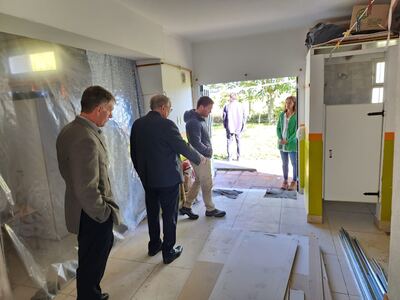 Tandil: Lunghi recorrió los avances de la obra en la Escuela N°33
