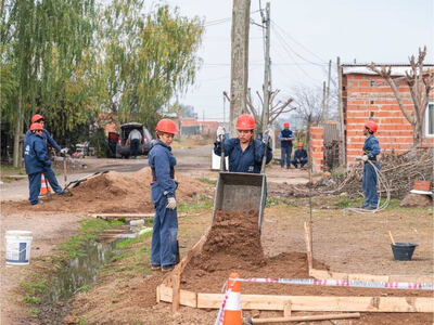 Cañuelas: Avanza la construcción de veredas en el barrio La Unión II