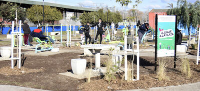 Almirante Brown: Cascallares y Fabiani recorrieron las obras del parque saludable de Longchamps