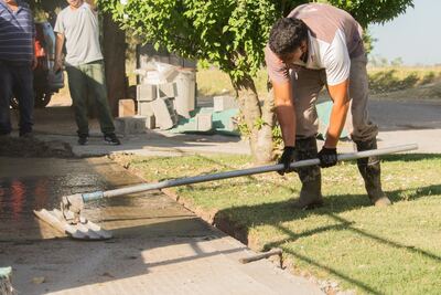 Tapalqué: Avanzan las obras de veredas en la ciudad