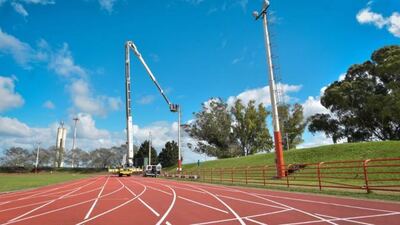 Mar del Plata: Avanza el reacondicionamiento de la Pista de Atletismo en el Parque de los Deportes
