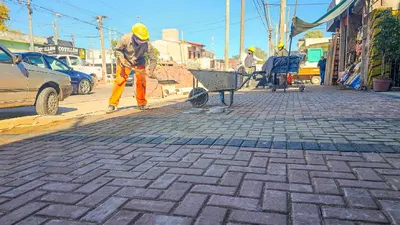 Berazategui: Avanzan las obras de renovación del espacio público