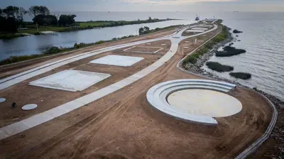 Quilmes: Avanza la obra del nuevo pórtico de acceso al Parque de la Ribera