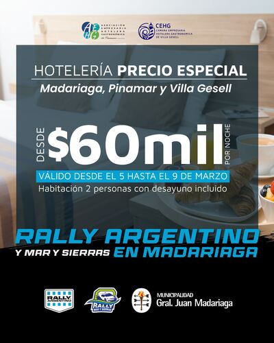 General Madariaga: Habrá tarifas especiales en hotelería y gastronomía para el Rally 2025