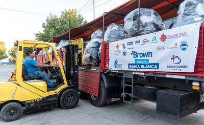 Almirante Brown: Partieron otros cuatro camiones con donaciones para Bahía Blanca