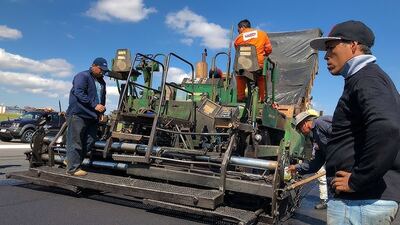 Pergamino: Ejecutan obras de repavimentación en el Aeródromo