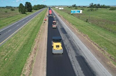 Comenzó la etapa final de las obras de repavimentación en Ruta 2