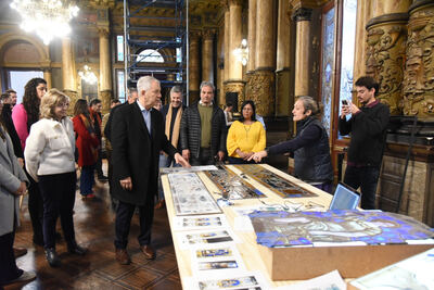 La Plata: Avanza la restauración del Salón Dorado del Palacio Municipal