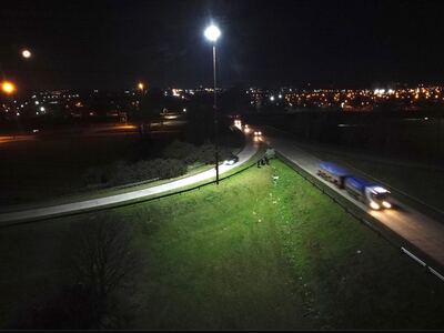 Olavarría: Colocan luminaria led en el acceso de Ruta Nacional 226 y Avenida Emiliozzi