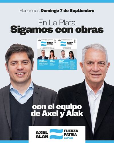 Fuerza Patria presentó la boleta de Alak en La Plata: "Sigamos con obras"