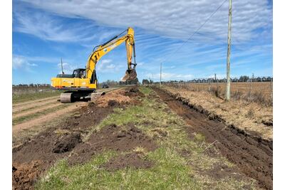 Olavarría: Se ejecuta una obra hidráulica sobre la prolongación norte de avenida La Rioja