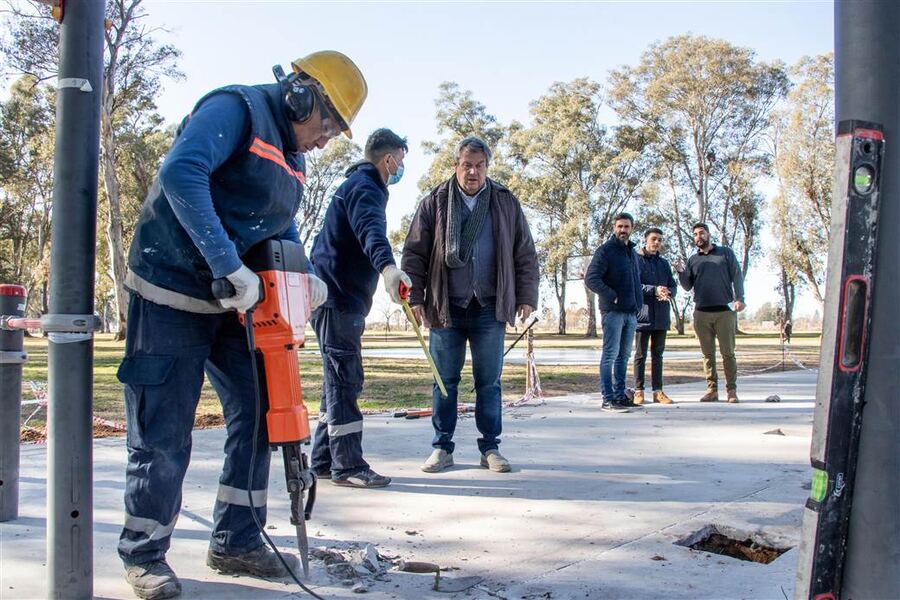 Junín: Avanzan las obras del Centro de Calistenia en el Parque Borchex