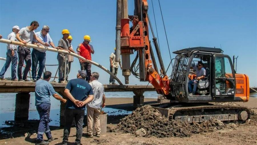 Junin: Avanza la remodelación del espigón de Laguna de Gómez