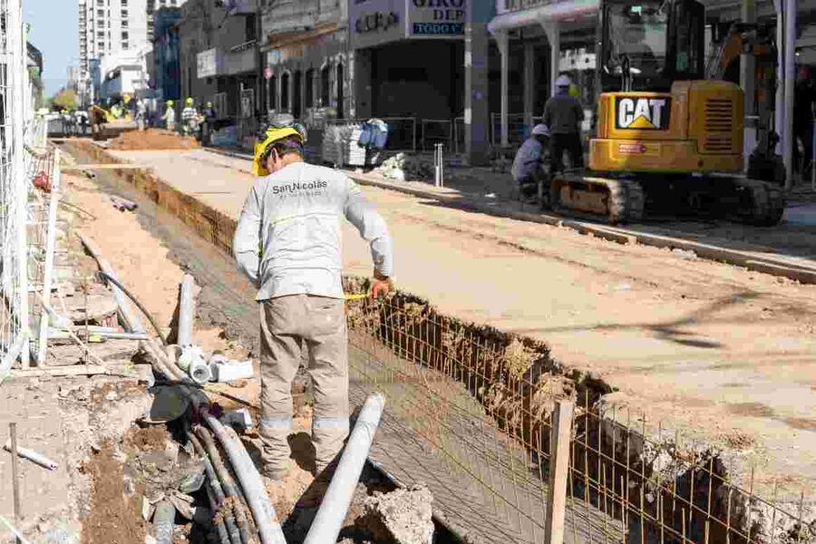 San Nicolás: Continúa la obra de refuncionalización del centro de la ciudad