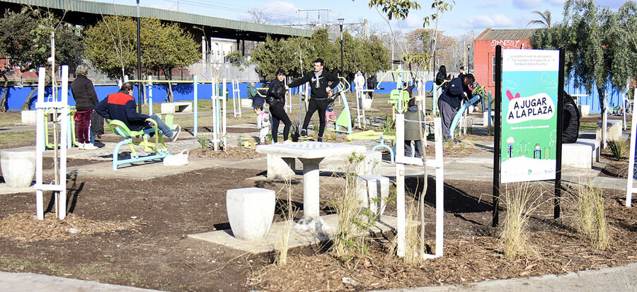 Almirante Brown: Cascallares y Fabiani recorrieron las obras del parque saludable de Longchamps