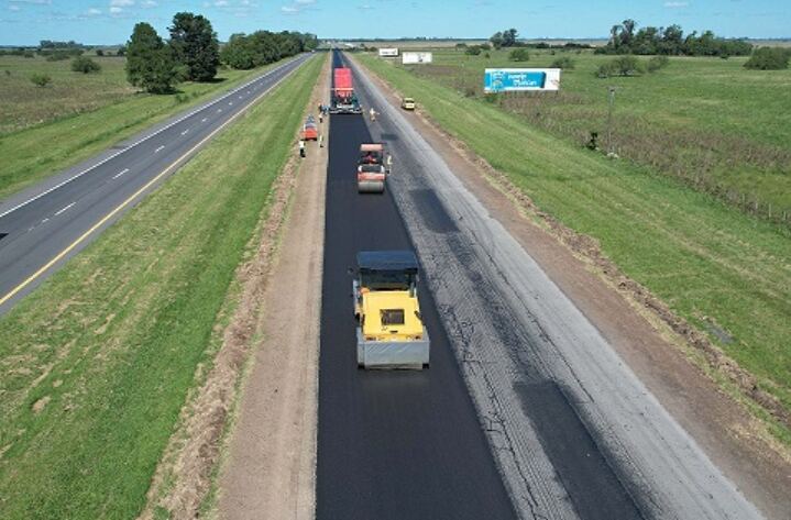 Comenzó la etapa final de las obras de repavimentación en Ruta 2