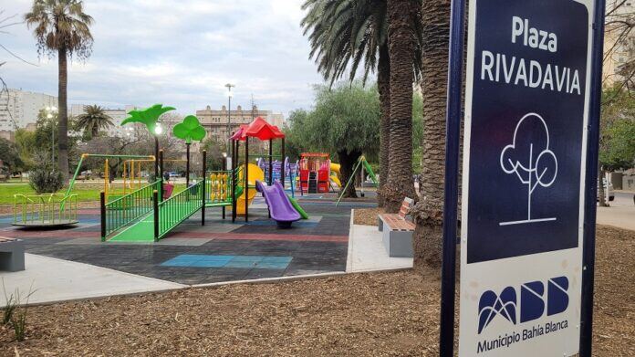 Bahía Blanca: Quedó habilitada la zona de juegos de la plaza Rivadavia