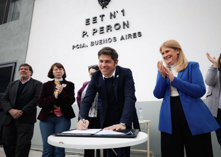 Presidente Perón: Kicillof inauguró las obras de ampliación de la Escuela Secundaria Técnica N°1